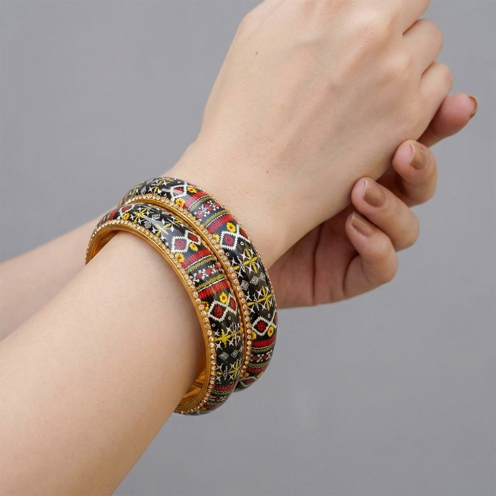 Vibrant Handcrafted Ethnic Pattern Bangles - Madhues