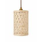 Hand-Woven Bamboo Lattice Cylinder Pendant Light