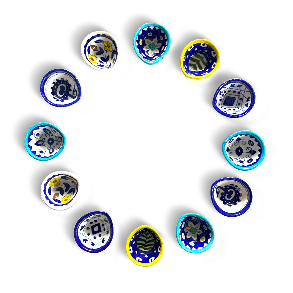 The Grand Celebration Hand-Painted Diya Collection (Set of 12)