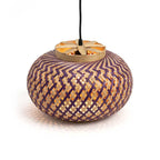 Hand-Woven Purple Chevron Bamboo Globe Pendant Lamp