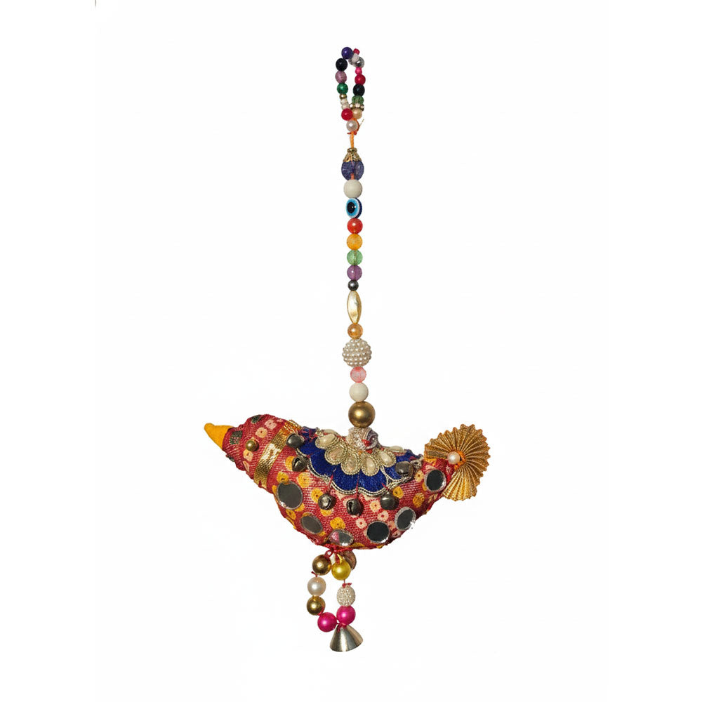 Vibrant Folk Art Bird Charm Hanging - Madhues