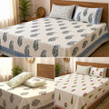 Hand Block Printed Pure Cotton Bedsheet Set with Pillow Covers