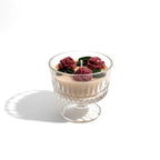 Elegant Rose & Leaf Scented Candle in Glass Pedestal