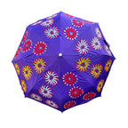 Violet Starburst Hand-Embroidered Umbrella - Madhues