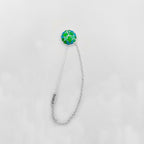 Handcrafted Mosaic Lapel Pin in Emerald Green and Azure Blue