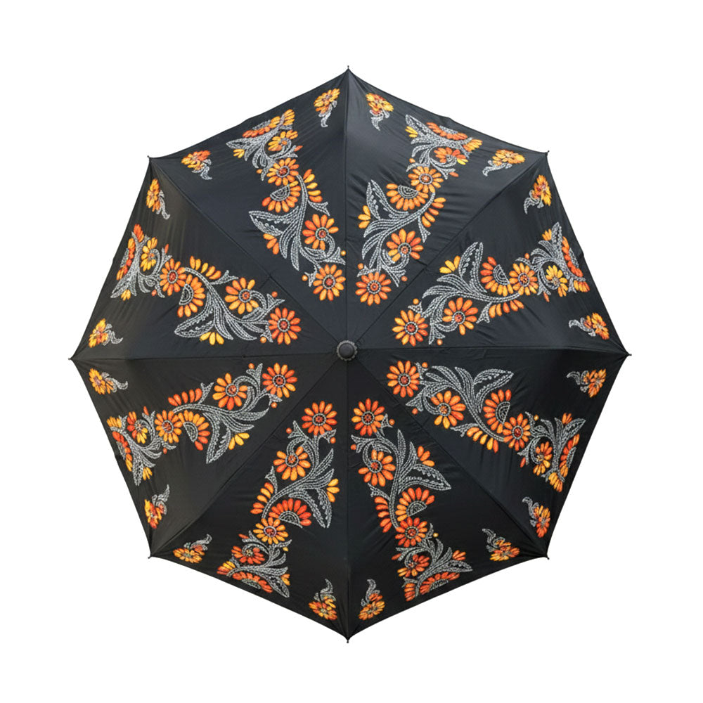 Midnight Marigold Embroidered Umbrella - Madhues