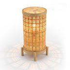 Handcrafted Bamboo Lattice Cylinder Table Lamp