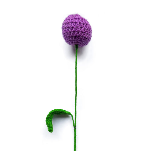 Artisan Crocheted Purple Allium Flower - Everlasting Yarn Bloom