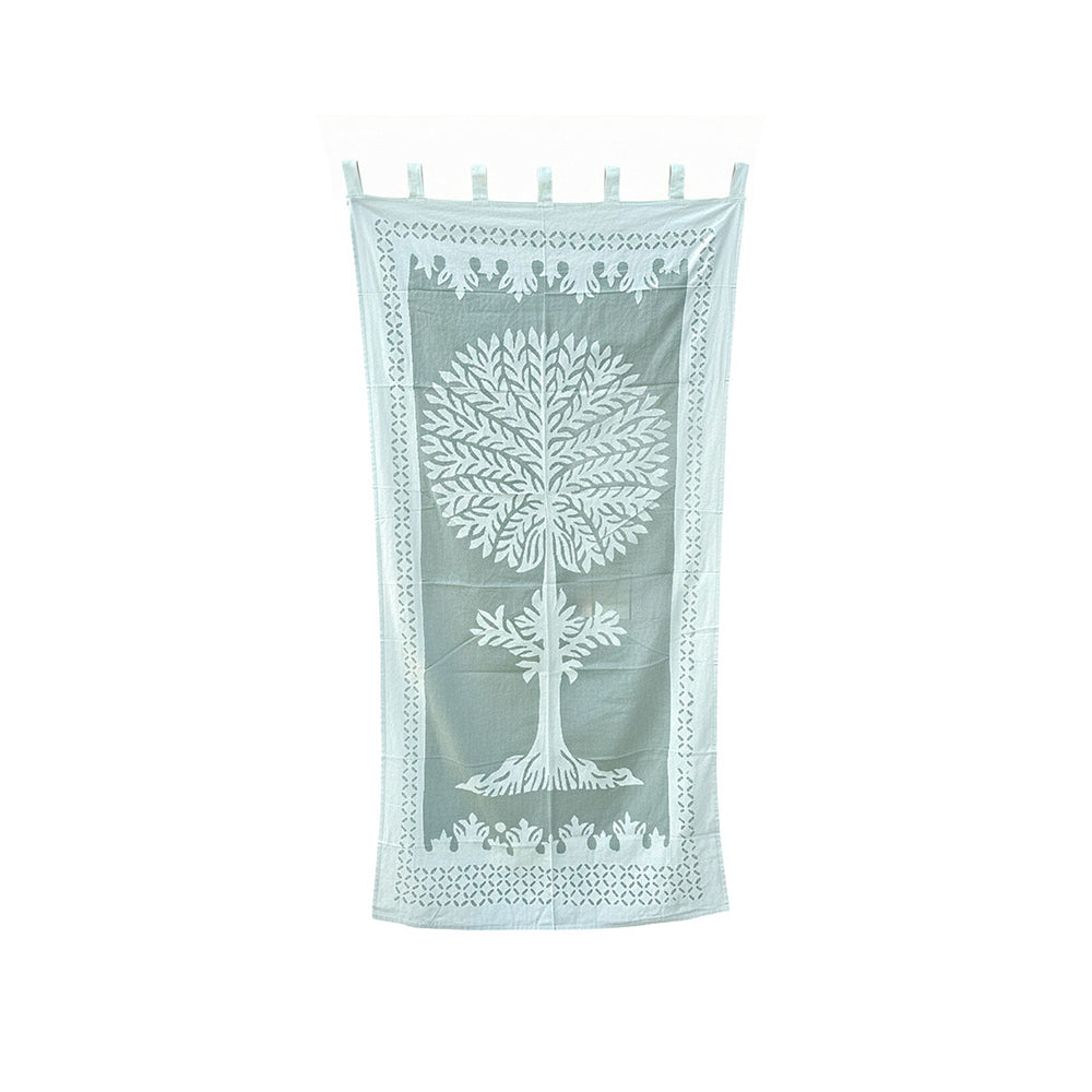 Aura Tree of Life Sheer Barmer Appliqué Curtain
