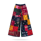 Boho Artisan Patchwork Cotton Wide Leg Palazzo Pants