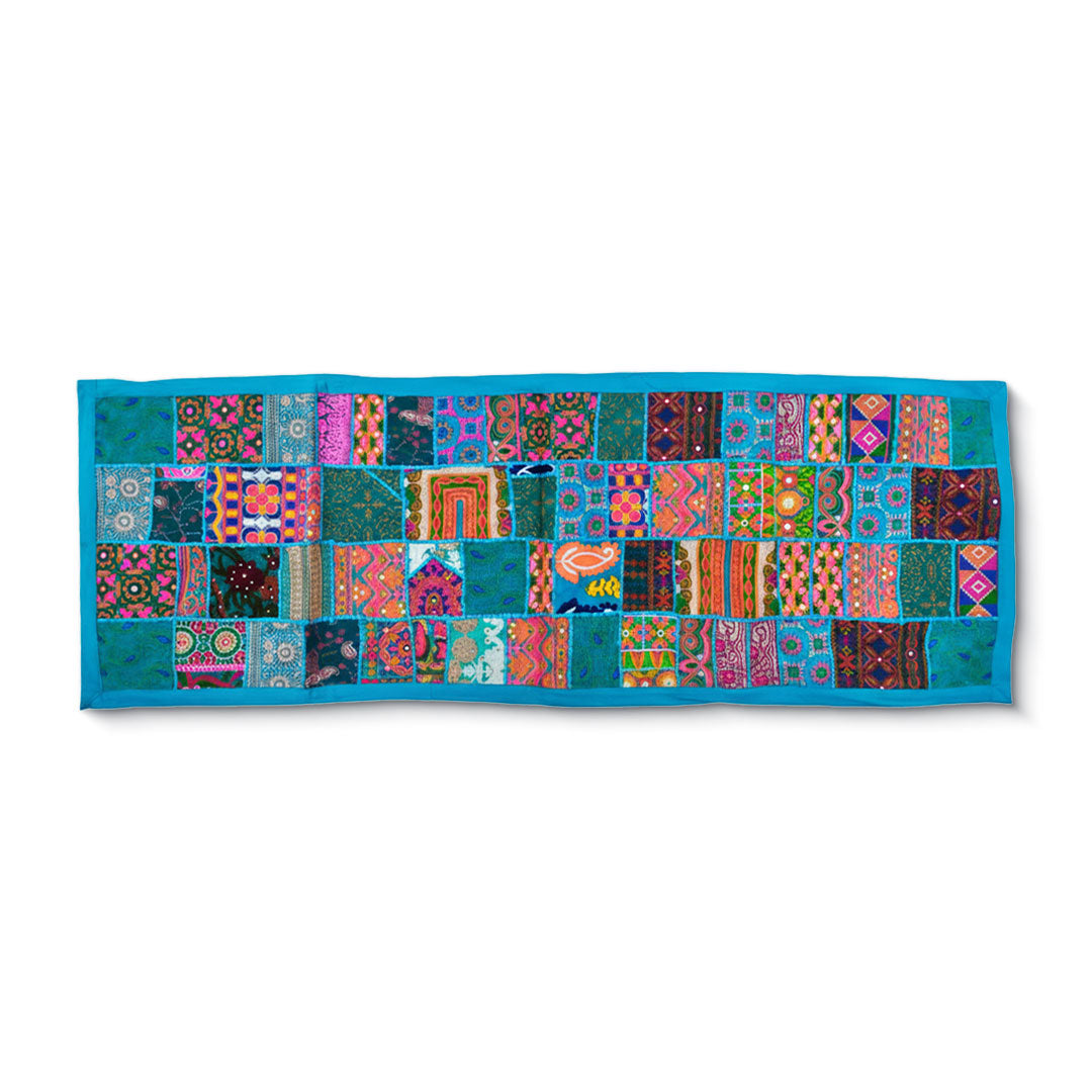 Kasida Kari Hand-Embroidered Patchwork Table Runner