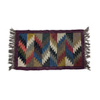 Artisan Handwoven Puja Aasan Mat - Multicolored Zigzag Design