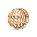 Woven rattan ball on a white background