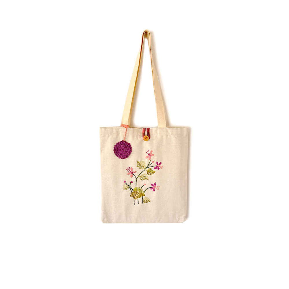 Floral Twig Tote