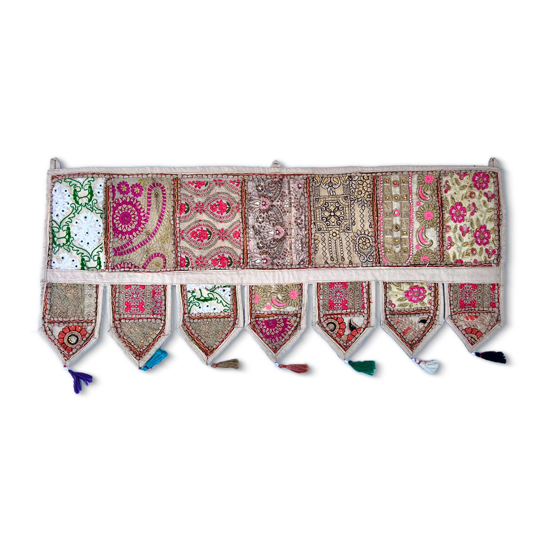 Kasida Kari Embroidered Patchwork Toran Door Hanging