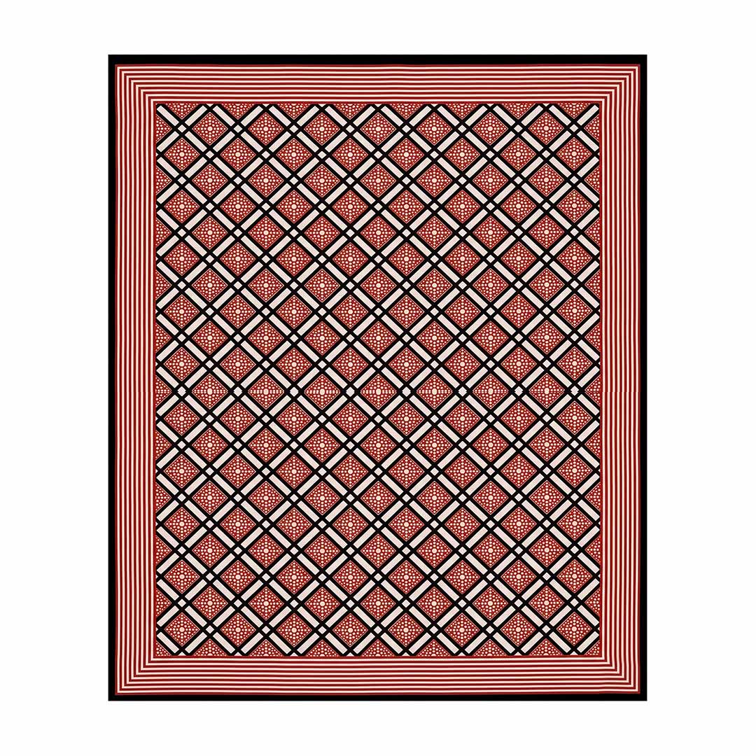 Geometric Murugan South Cotton Hand Block Printed Bedsheet