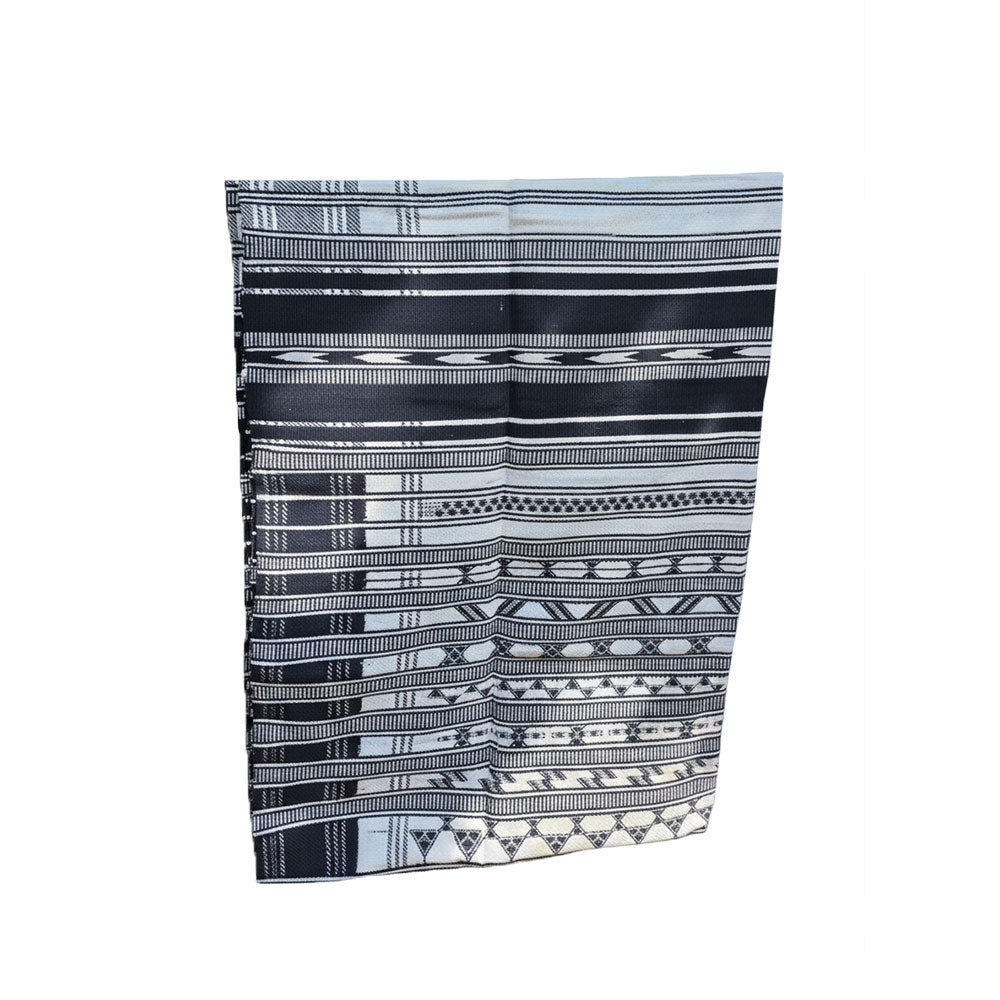 Black & White Striped Heritage Pattu Shawl