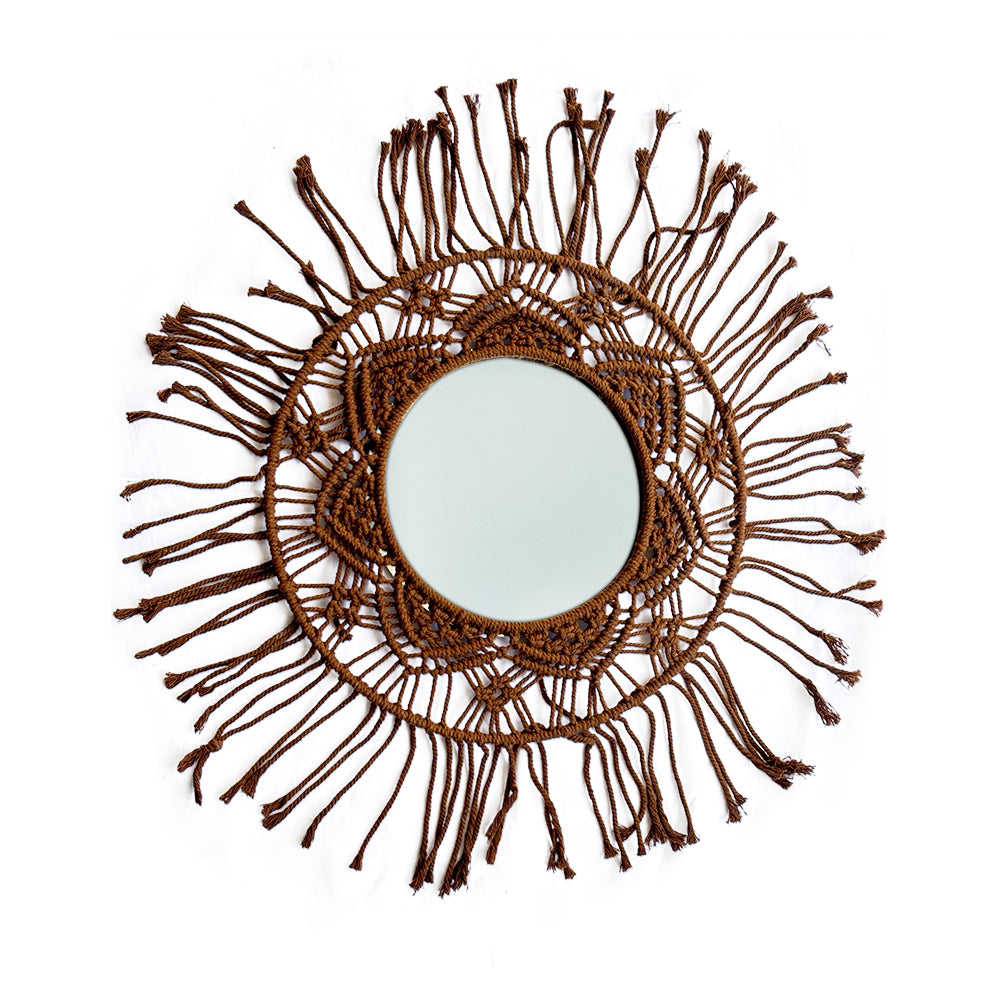 Bohemian Dreamcatcher Macrame Mirror - Image 1