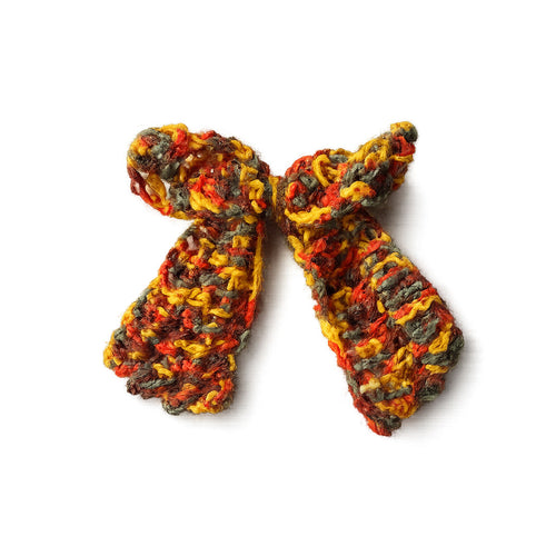 Autumn Harvest Crochet Hair Bow Clip