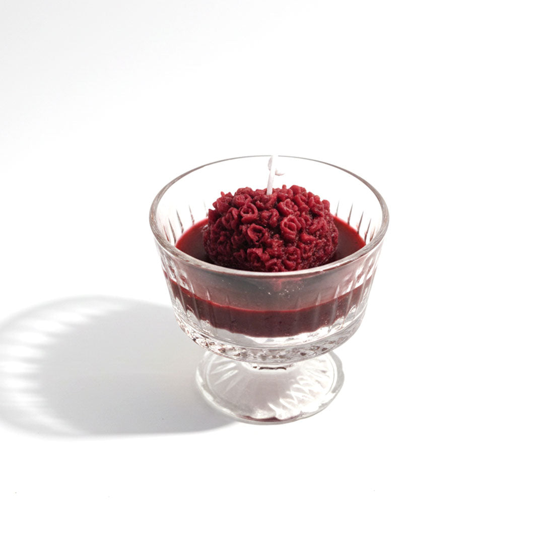 Crimson Bloom Scented Candle | Elegant Glass Pedestal