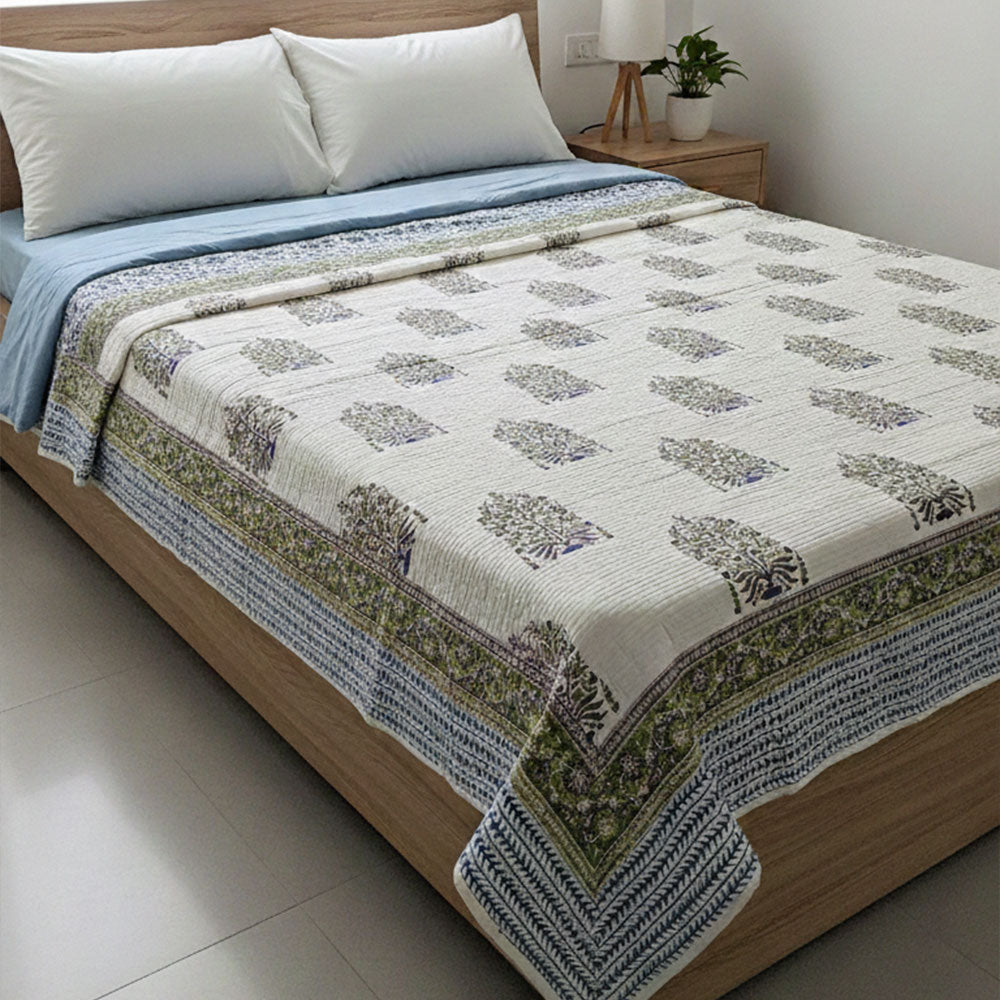 Traditional Tree of Life Block Print Blanket