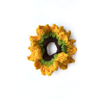 Artisan Crocheted Sunflower Scrunchie - Unique Hair Accessory