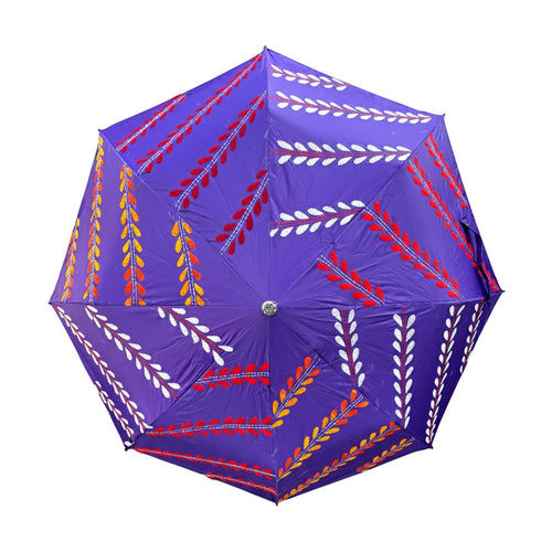 Amethyst Vine Hand-Embroidered Umbrella - Madhues