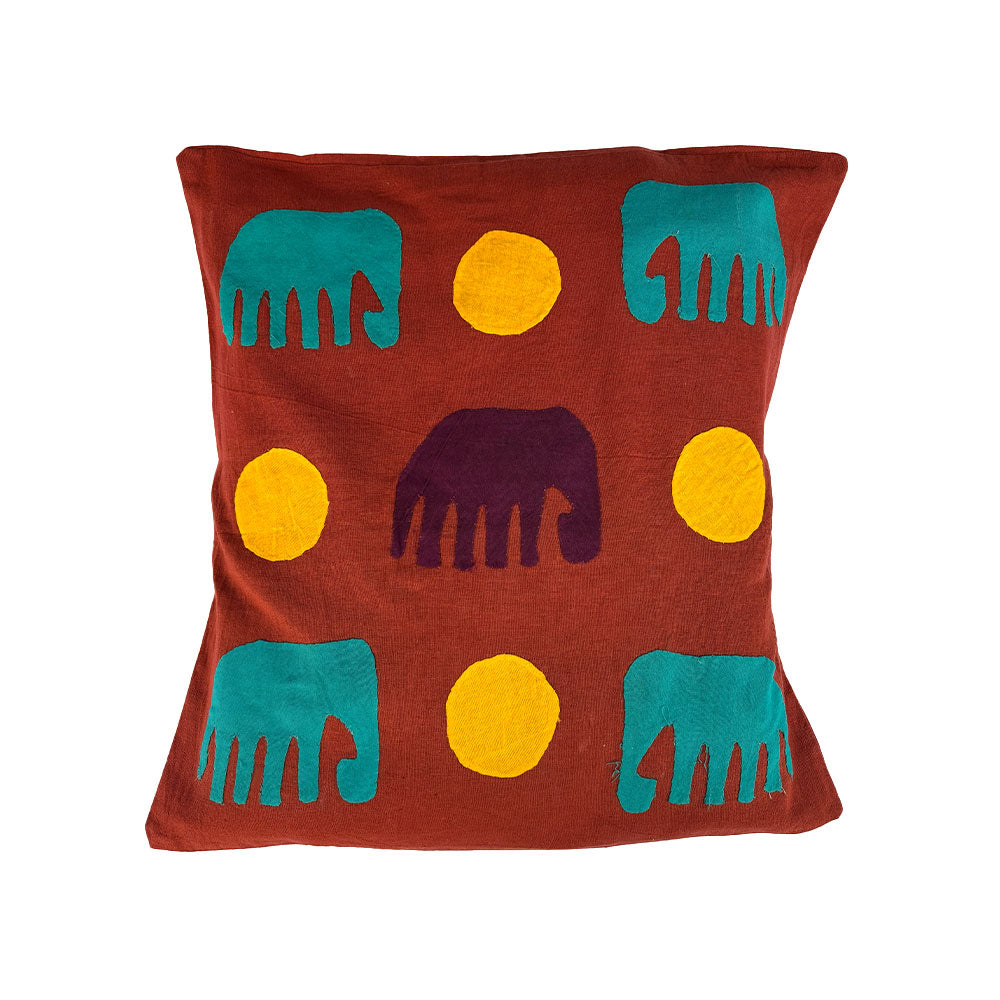 The Jungle Jewels Appliqué Elephant Pillow Cover Set of 2