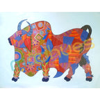 Handmade Gond Art Bull Painting on Paper