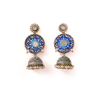 Azure Cosmic Bloom Drop Earrings - Image 1
