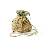 Handmade Jute Drawstring Pouch Bag with Beads