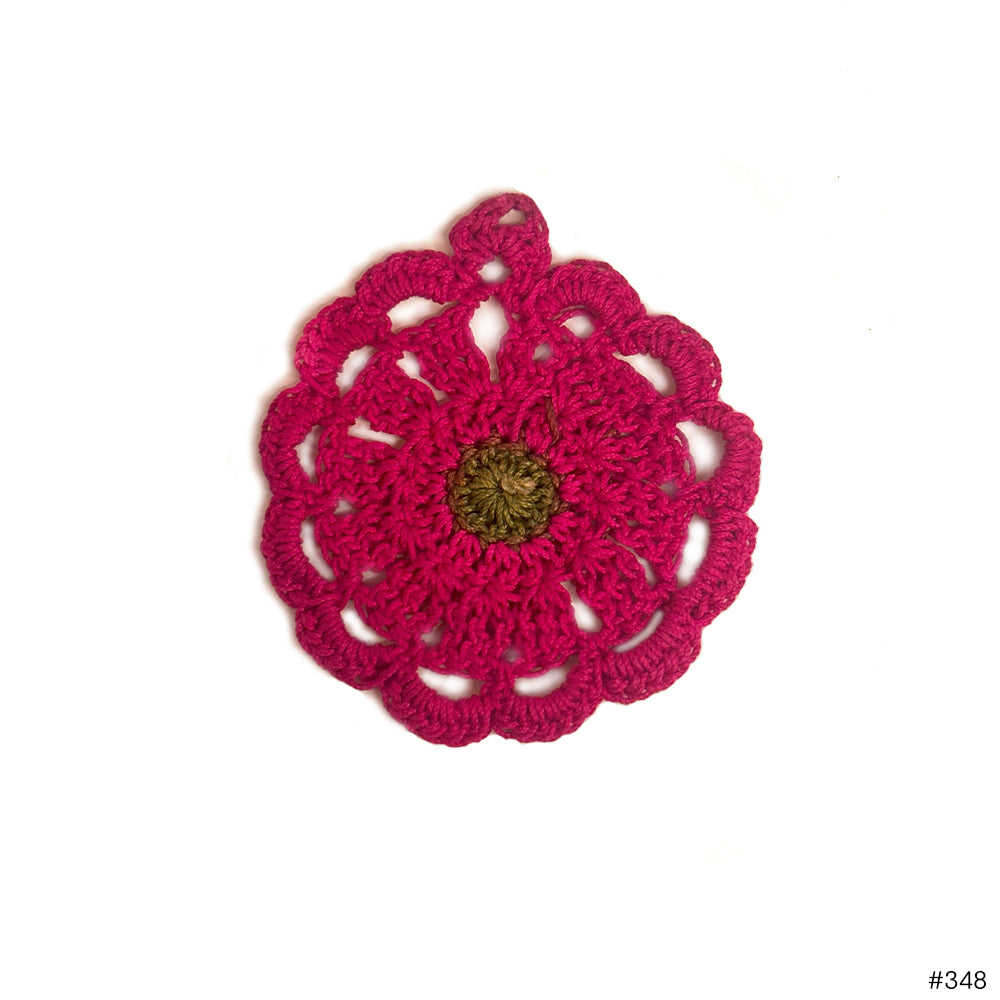 Pink Crochet Flower Pendant - Madhues