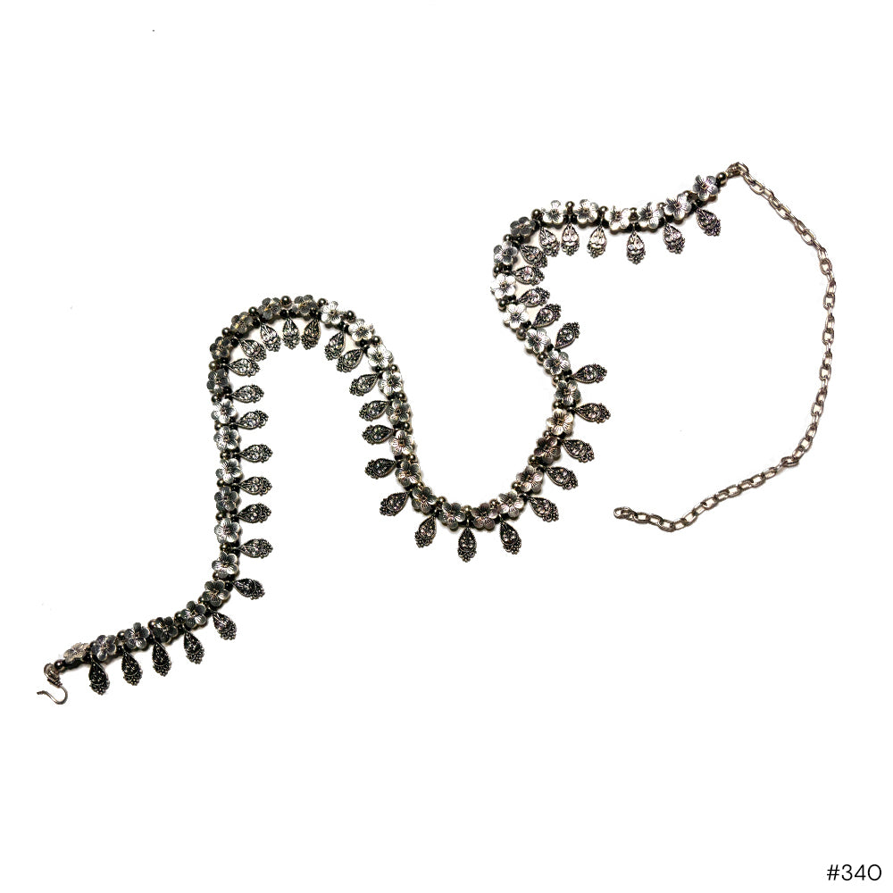 Oxidized Silver Waistband with Tassels - Madhues