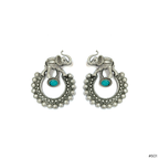 Tribal Elephant & Turquoise Earrings - Image 1