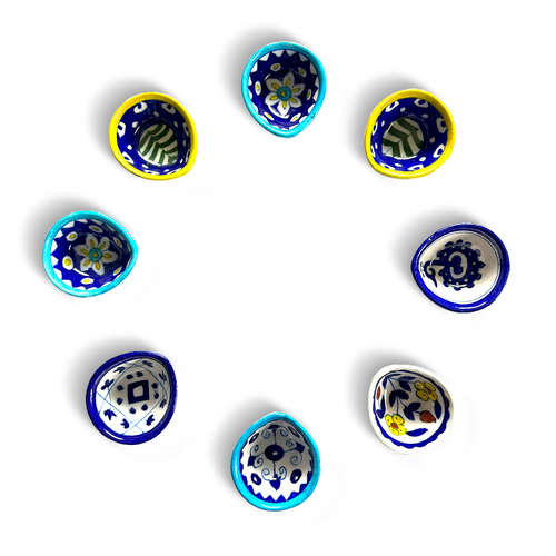 'Ashtamangala' Festive Diya Set - A Display of Abundance (Set of 8)