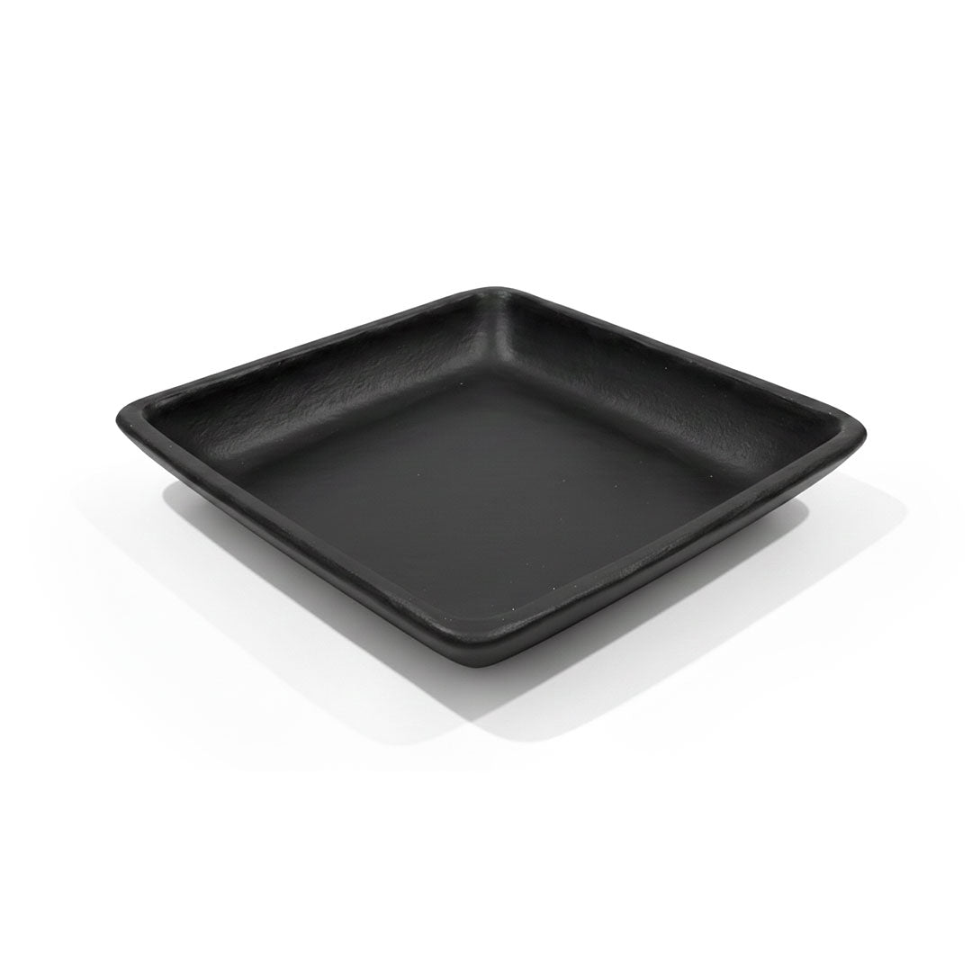 Handcrafted Square Longpi Black Pottery Tray