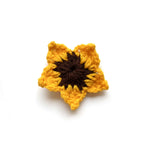 Handmade Crocheted Sunflower Hair Clip - Yellow & Brown Floral Accessory