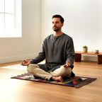 Artisan Handwoven Puja Aasan Mat - Multicolored Zigzag Design