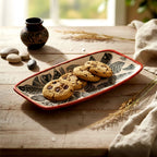 Pattachitra Art Fish Motif Rectangular Serving Tray