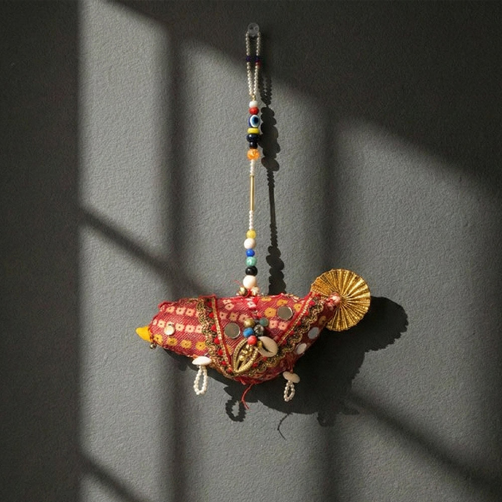 Vibrant Folk Art Fish Hanging - Madhues