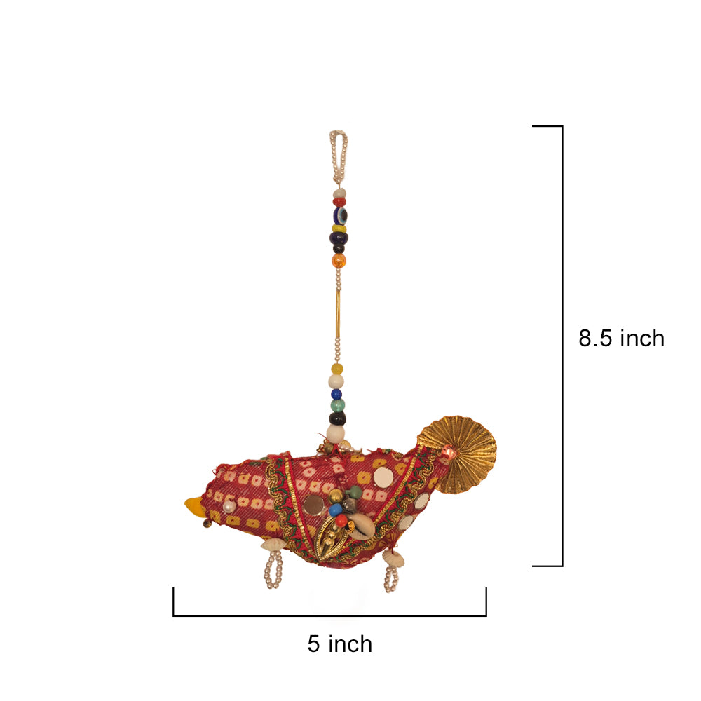 Vibrant Folk Art Fish Hanging - Madhues