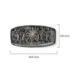 Handcrafted Pattachitra Art Decorative Tray - Black & White Folk Scene