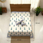 Indigo Floral & Teal Paisley Bagru Block Print Bedsheet Set - Madhues