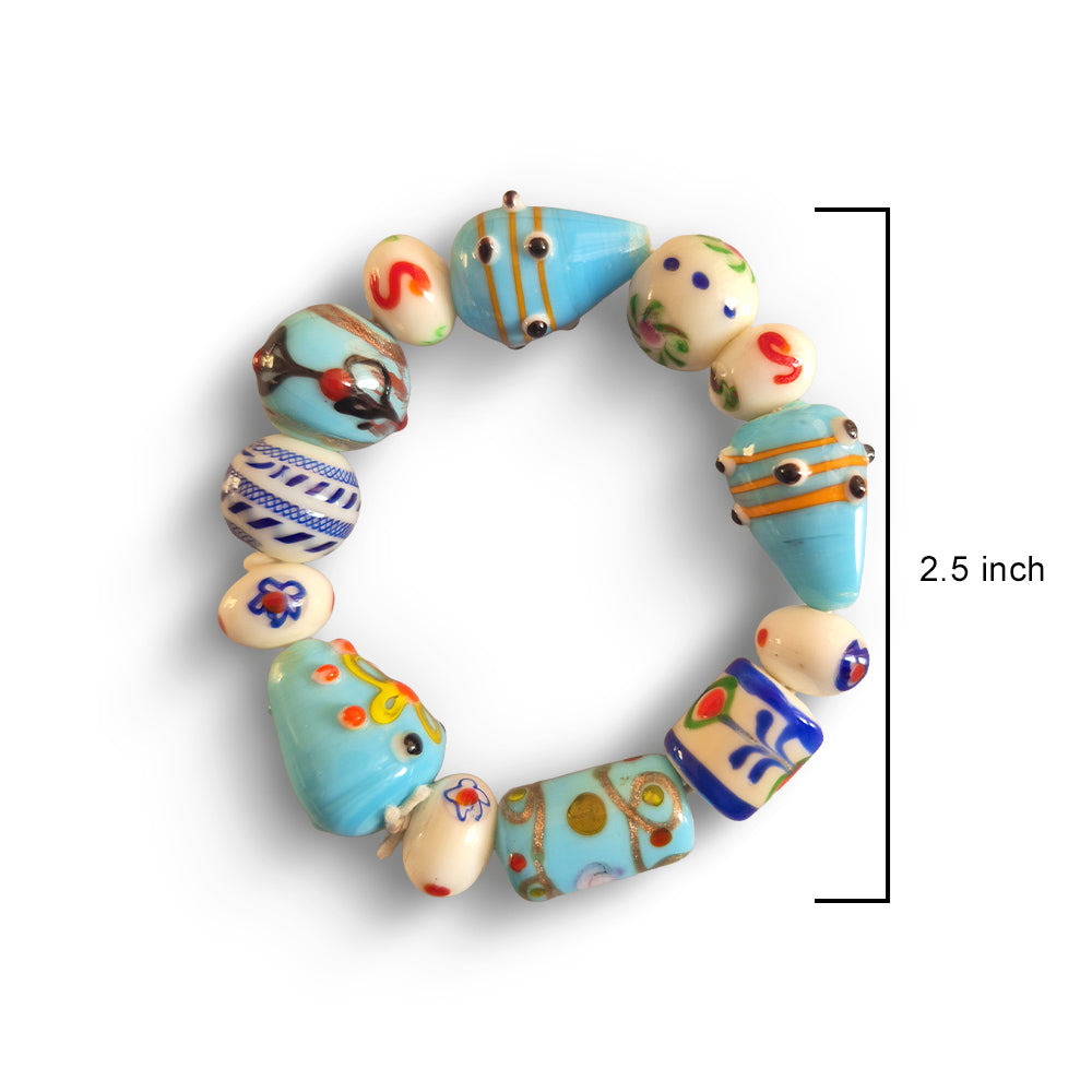 Aegean Breeze Lampwork Bead Bracelet