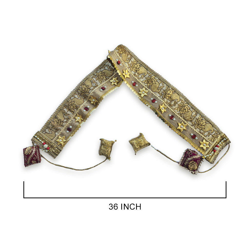 Premium Gold Zari & Resham Embroidered Toran (Bandarwal) - Madhues