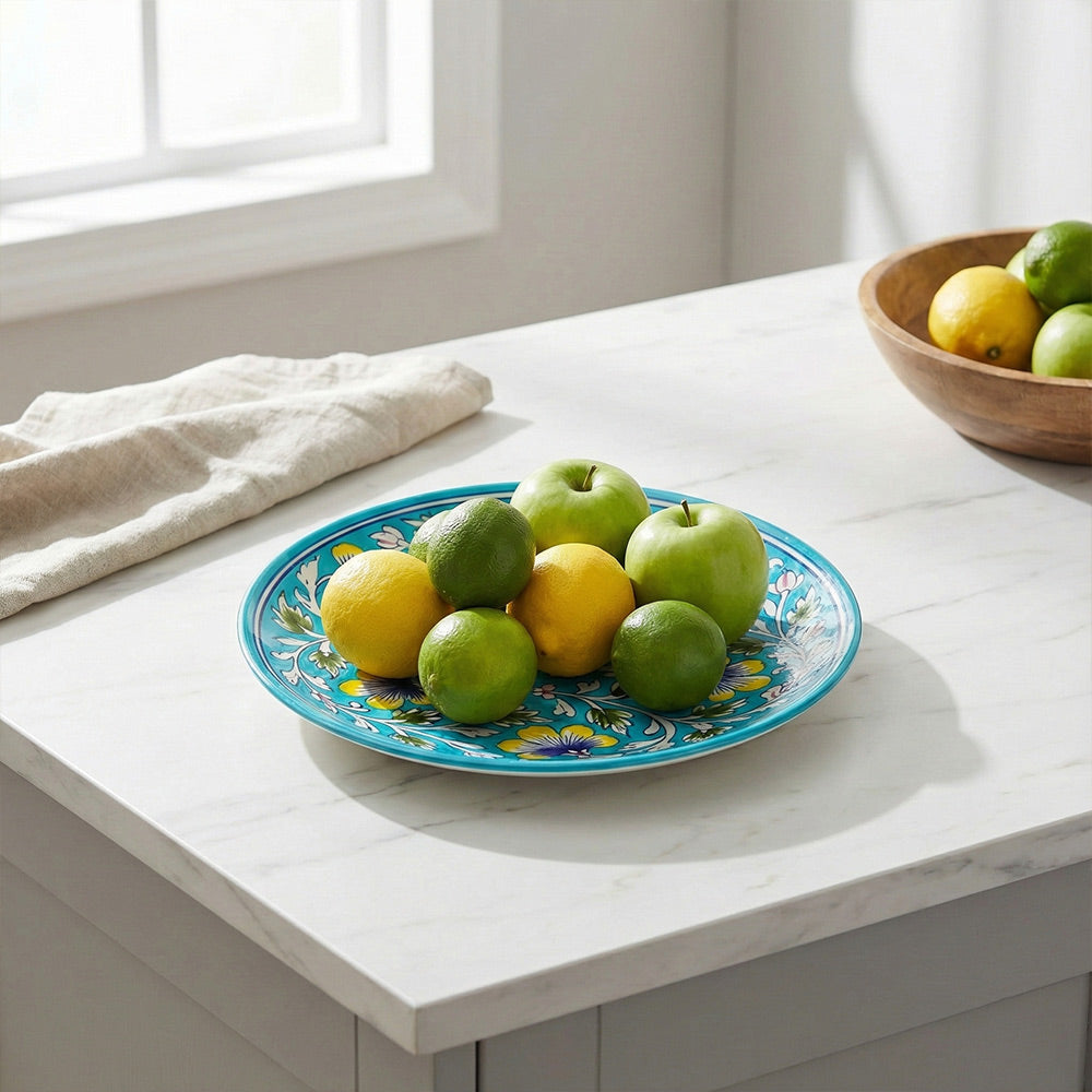 Mughal Vine Blue Pottery Serving Platter