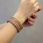 Handcrafted Multicolor Striped Bangle Set - Madhues