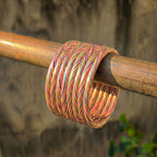 Handcrafted Multicolor Striped Bangle Set - Madhues