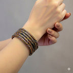 Vibrant Multi-Color Braided Bangle Set - Madhues