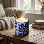 Eternal Flame Blue Pottery Jar Candle